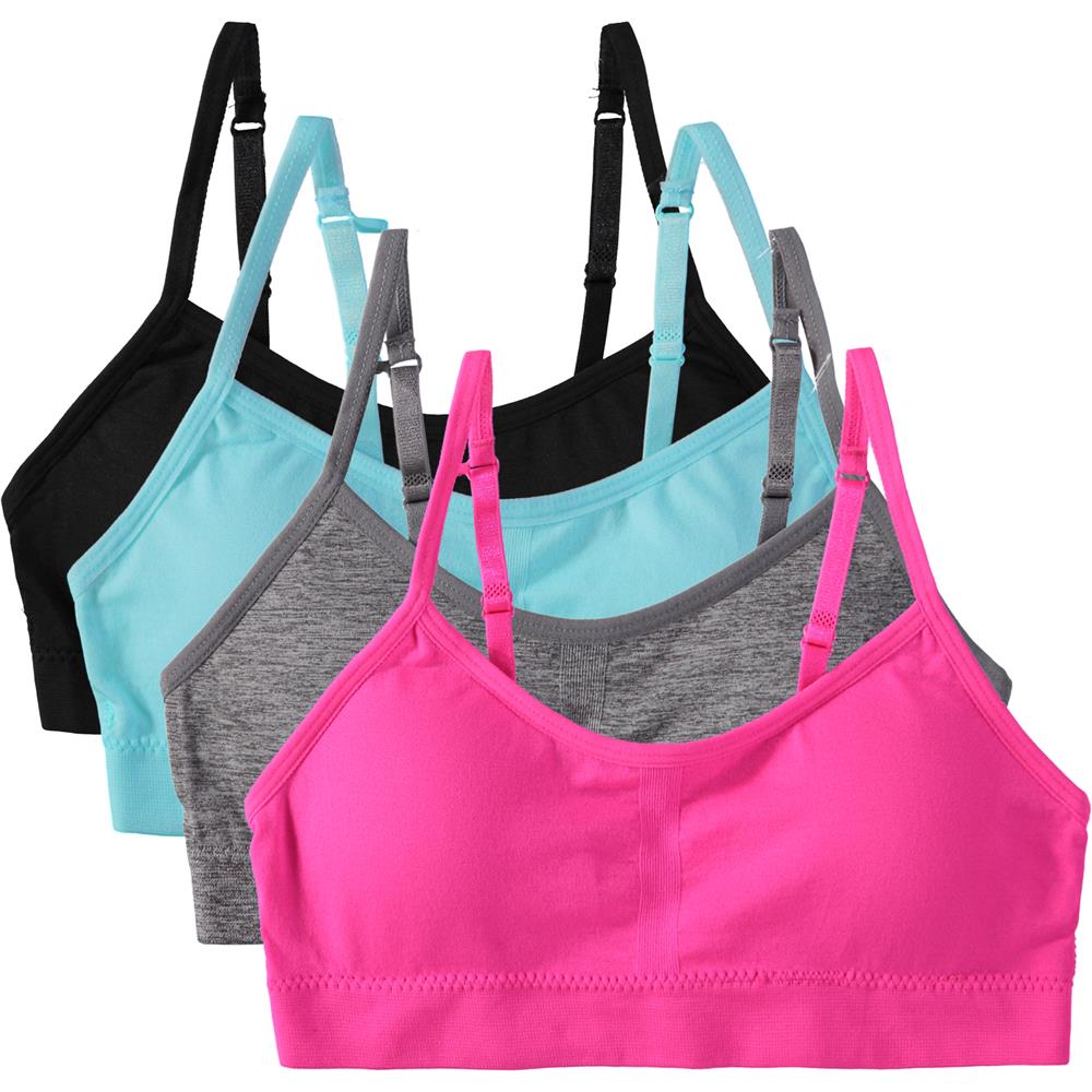 Cyndeelee Girls 7-16 Ava Padded Training Bra, 4-Pack