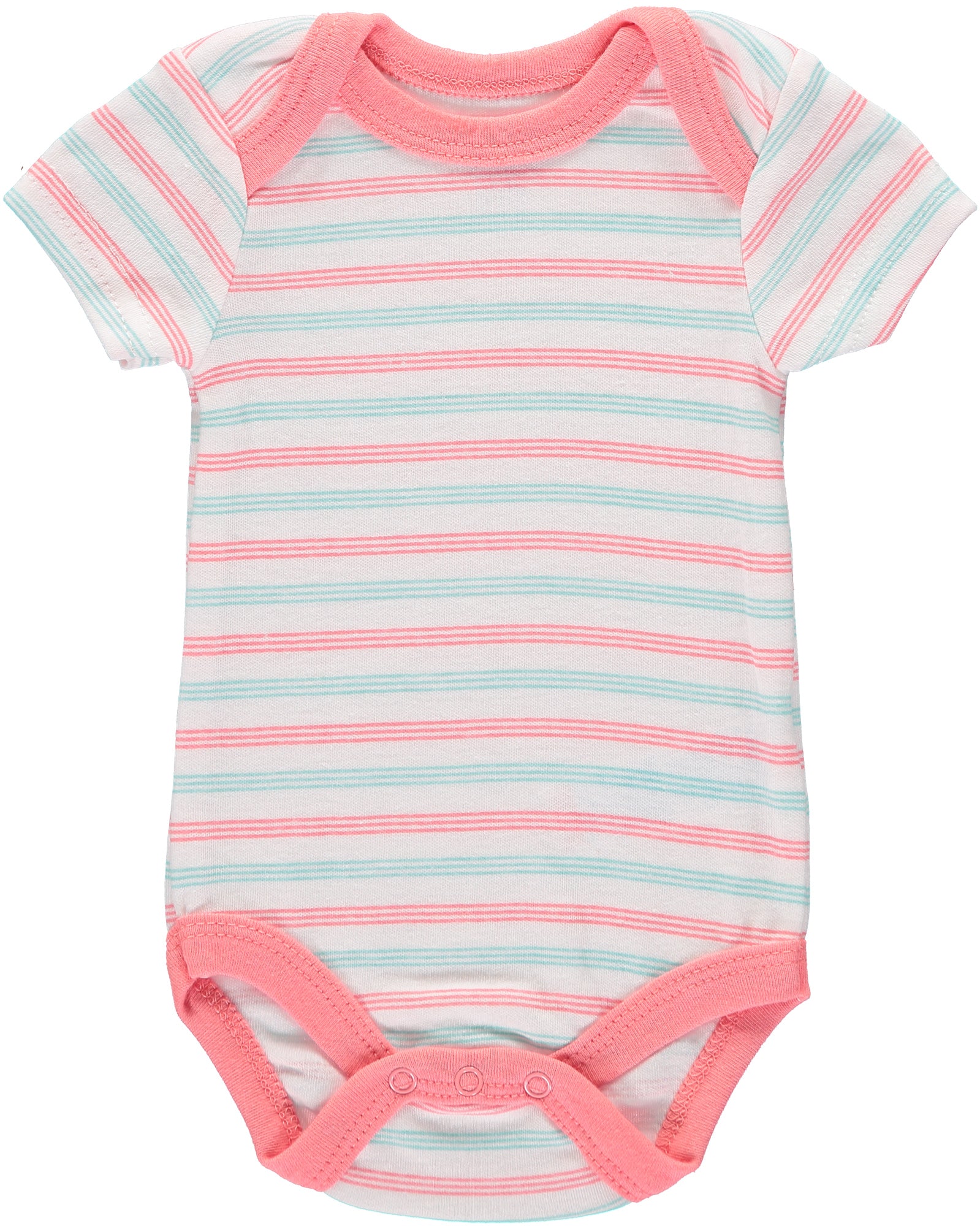 Bon Bebe Girls 0-9 Months Rainbow Short Sleeve Bodysuit, 4-Pack