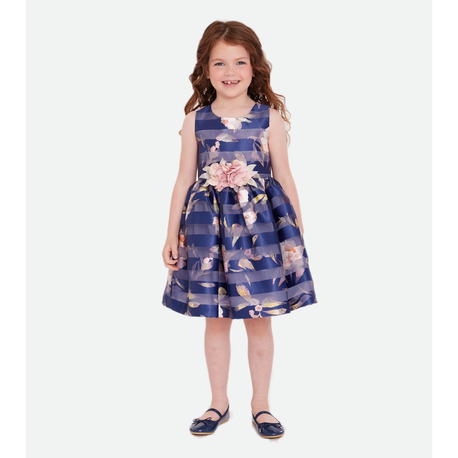 Bonnie Jean Girls 7-16 Mila Shadow Stripe Party Dress