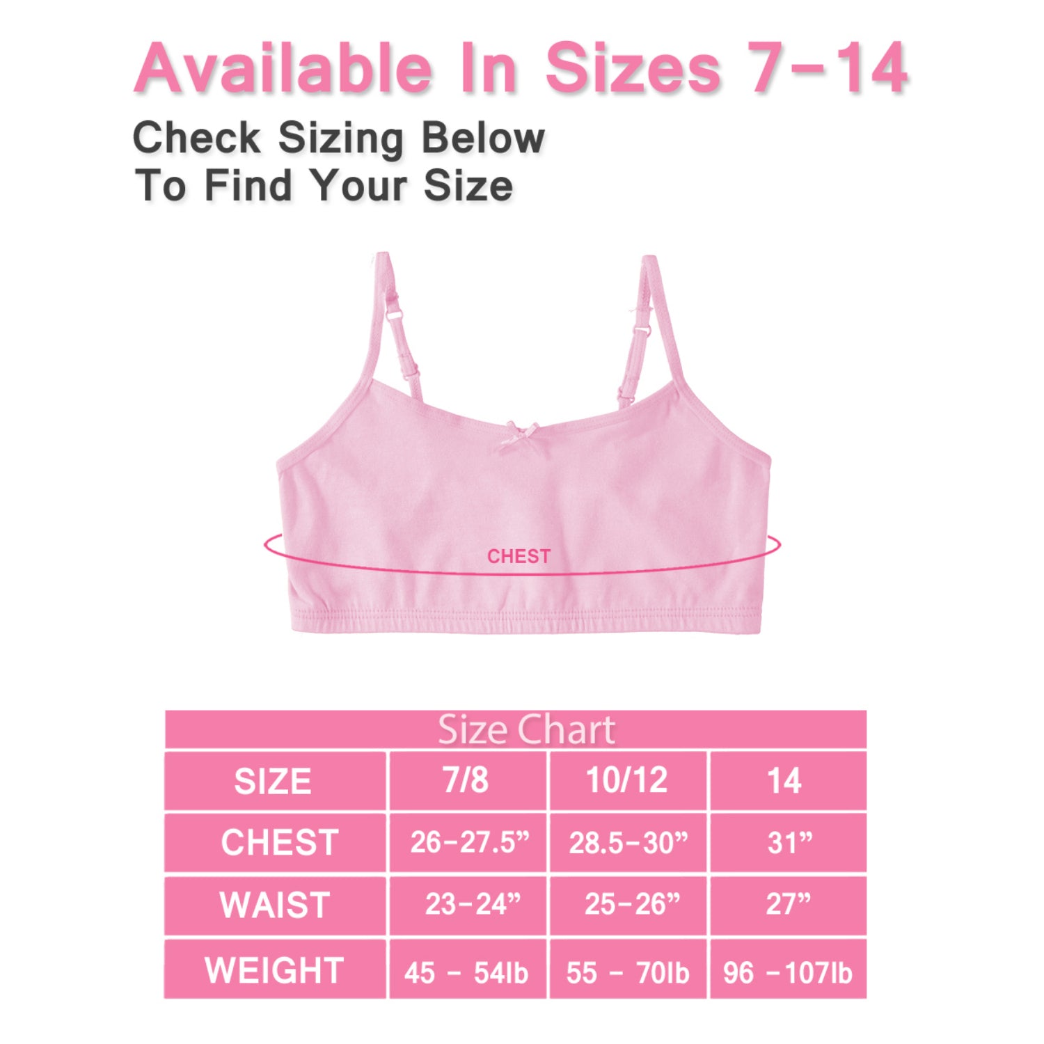 Cyndeelee Girls 7-16 Joelle Bralette, 5-Pack