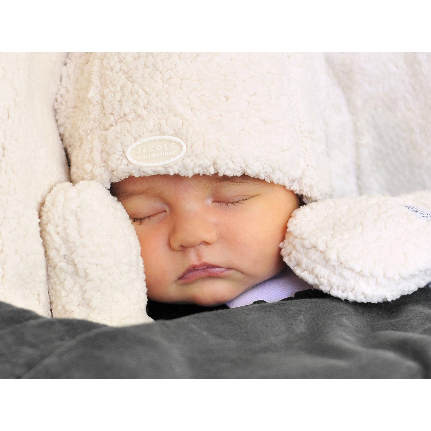 JJ Cole Bundle me Shearling Baby Hat, Mittens and Booties Set