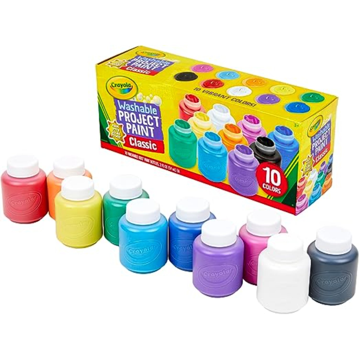 Crayola Washable Kid's Paint, Assorted Colors, Pack of 10