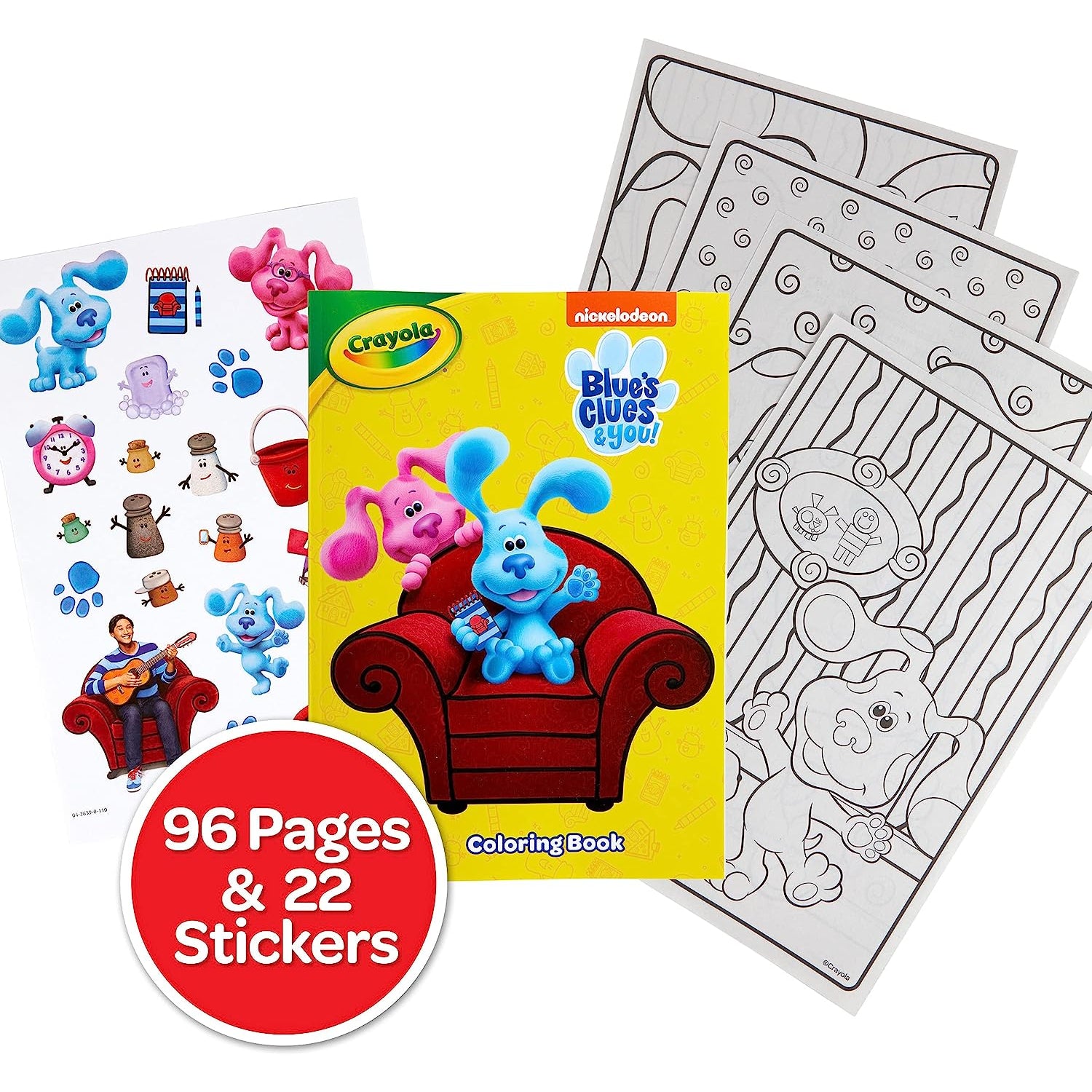 Crayola Blues Clues Coloring Book with Stickers, Gift for Kids, 96 Pages