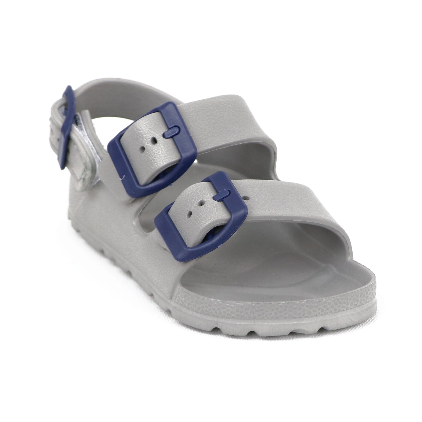 First Steps By Stepping Stones Baby and Infant Boy Sizes 7-10 Grey Buckle Sandal