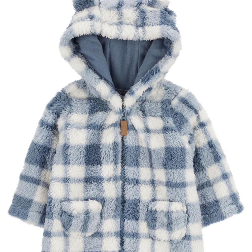 Carters Boys 0-24 Months Plaid Sherpa Cardigan