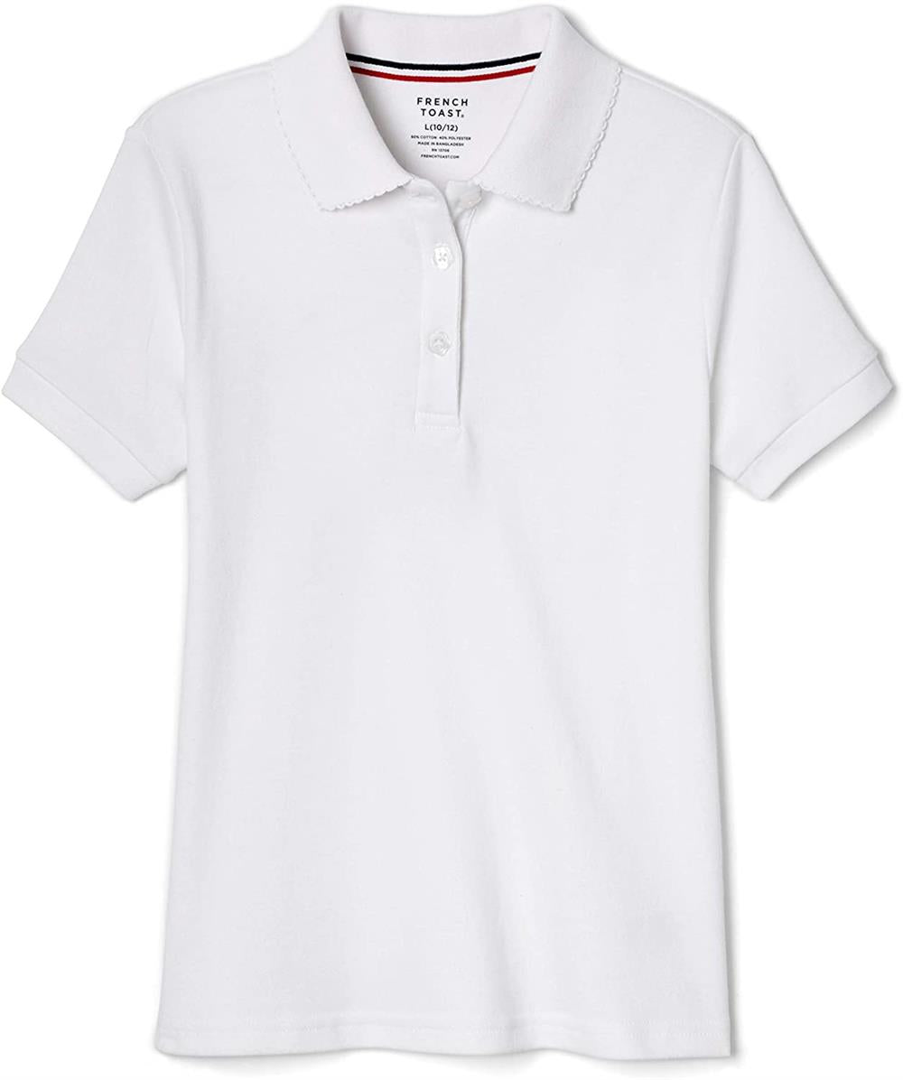 French Toast Girls 2-6x Short-Sleeve Interlock Polo with Picot Collar