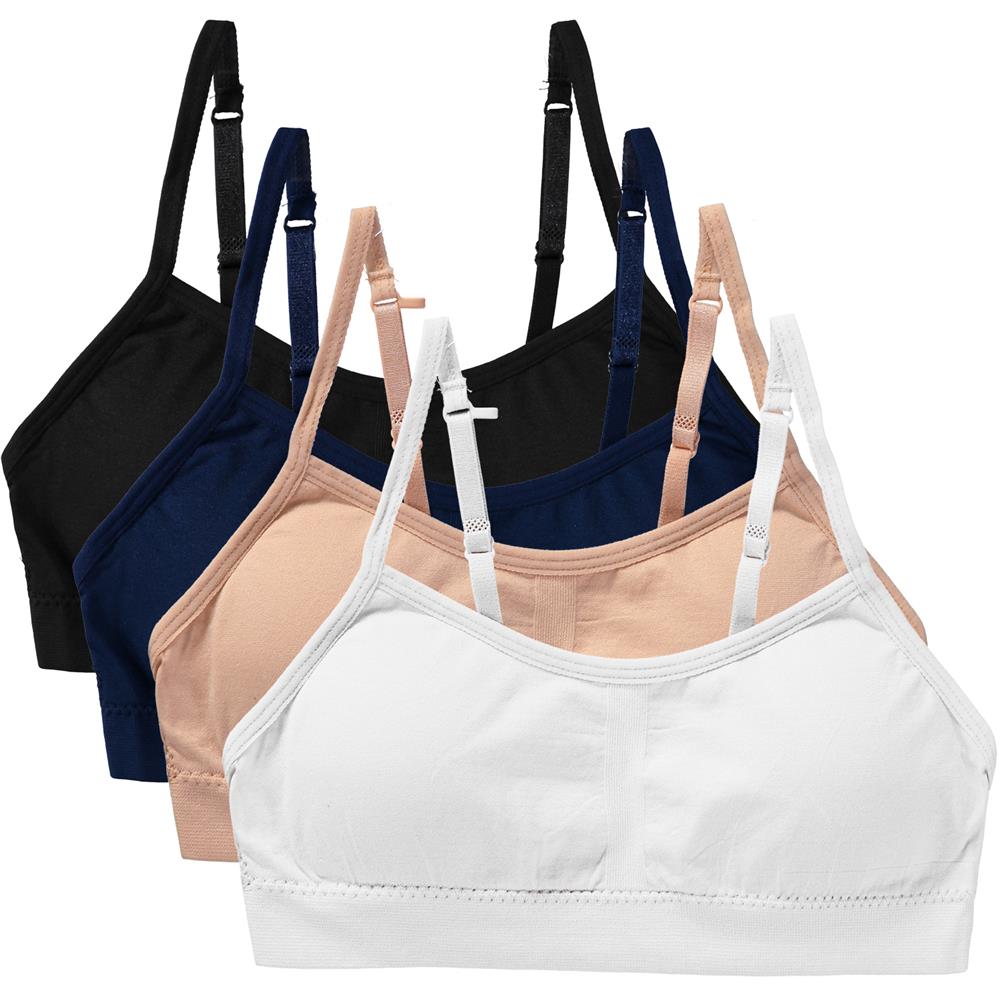 Cyndeelee Girls 7-16 Ava Padded Training Bra, 4-Pack