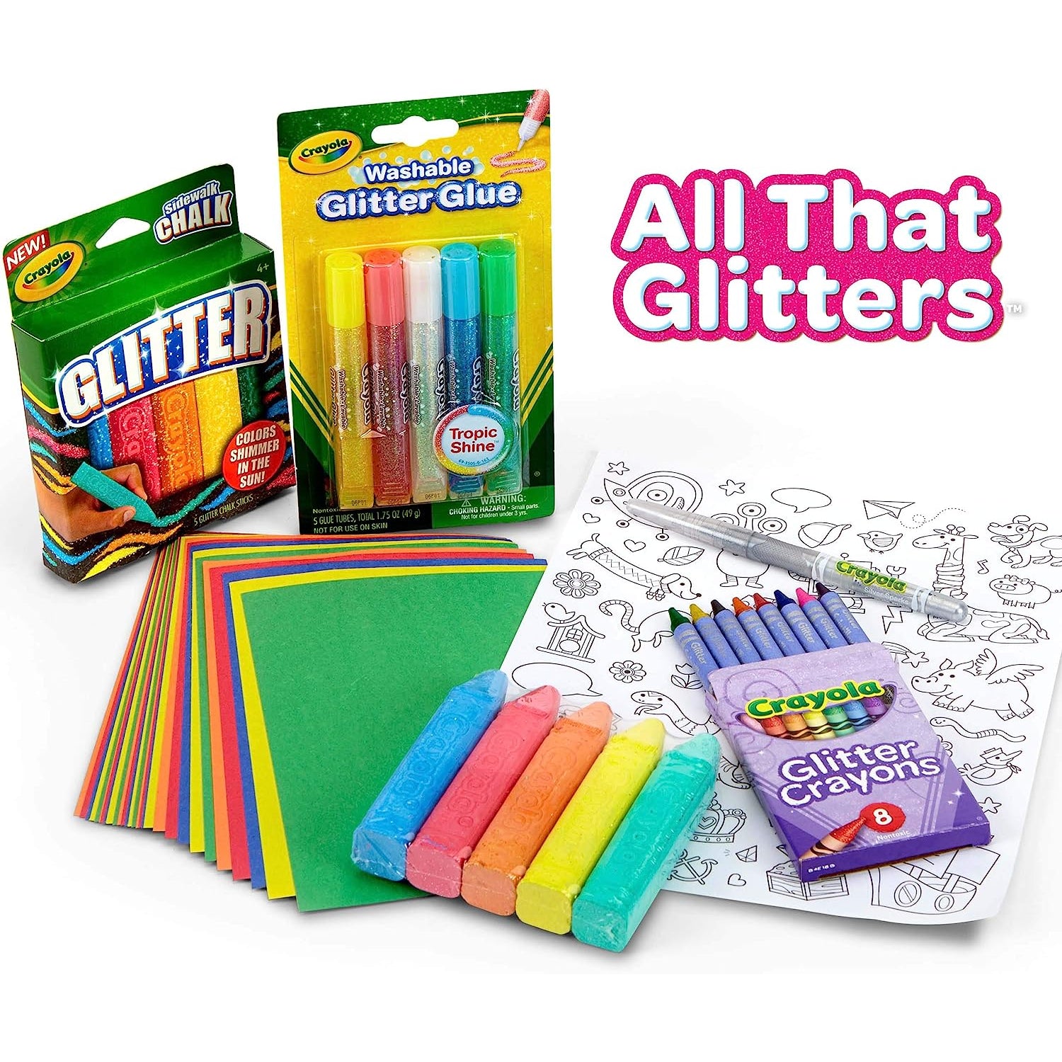 Crayola All That Glitters Art Case Coloring Set, Toys, Gift for Kids Age 5+