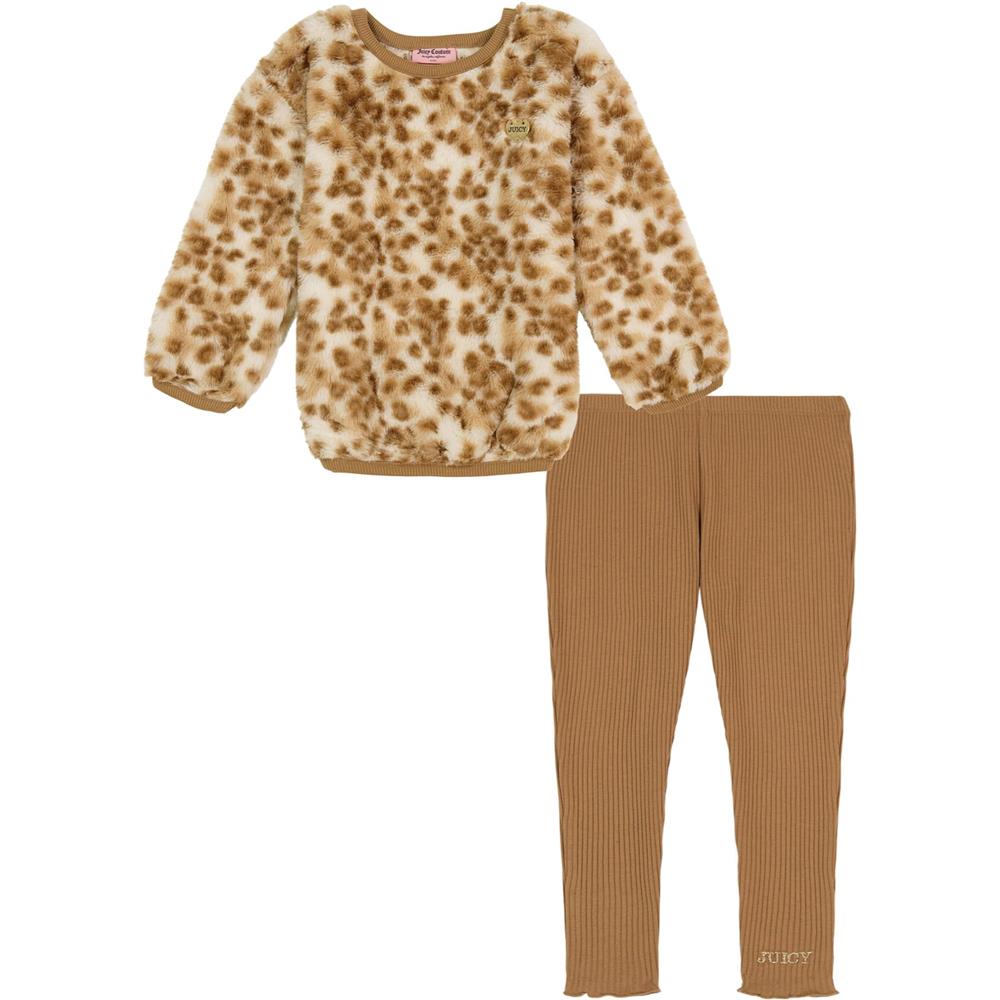 Juicy Couture Girls 12-24 Months Leopard Faux Fur Legging Set