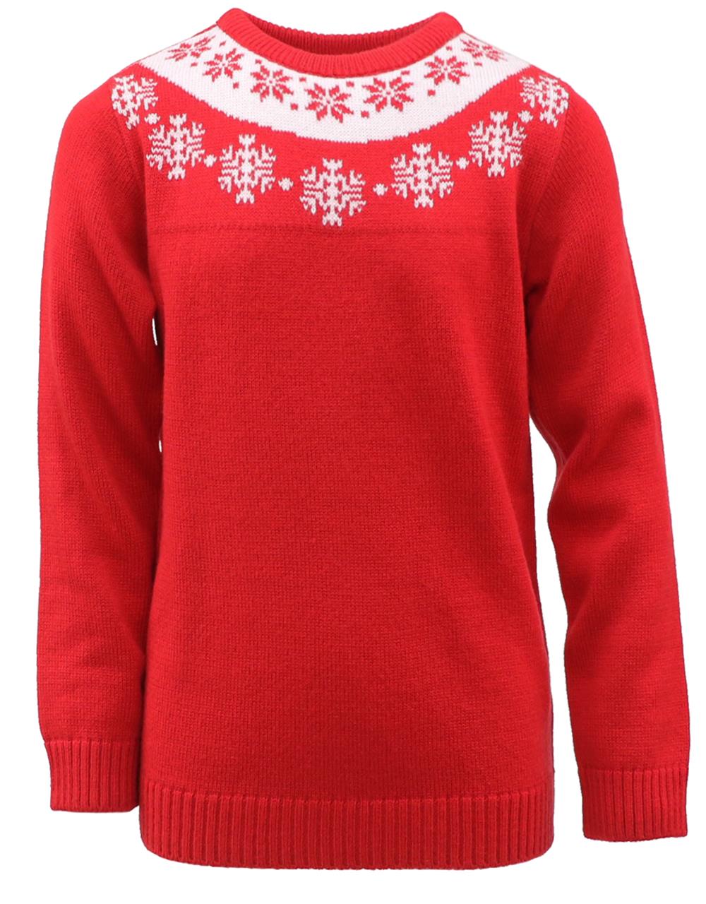 Cyndeelee Girls 2-16 Snowflake Yoke Border Sweater