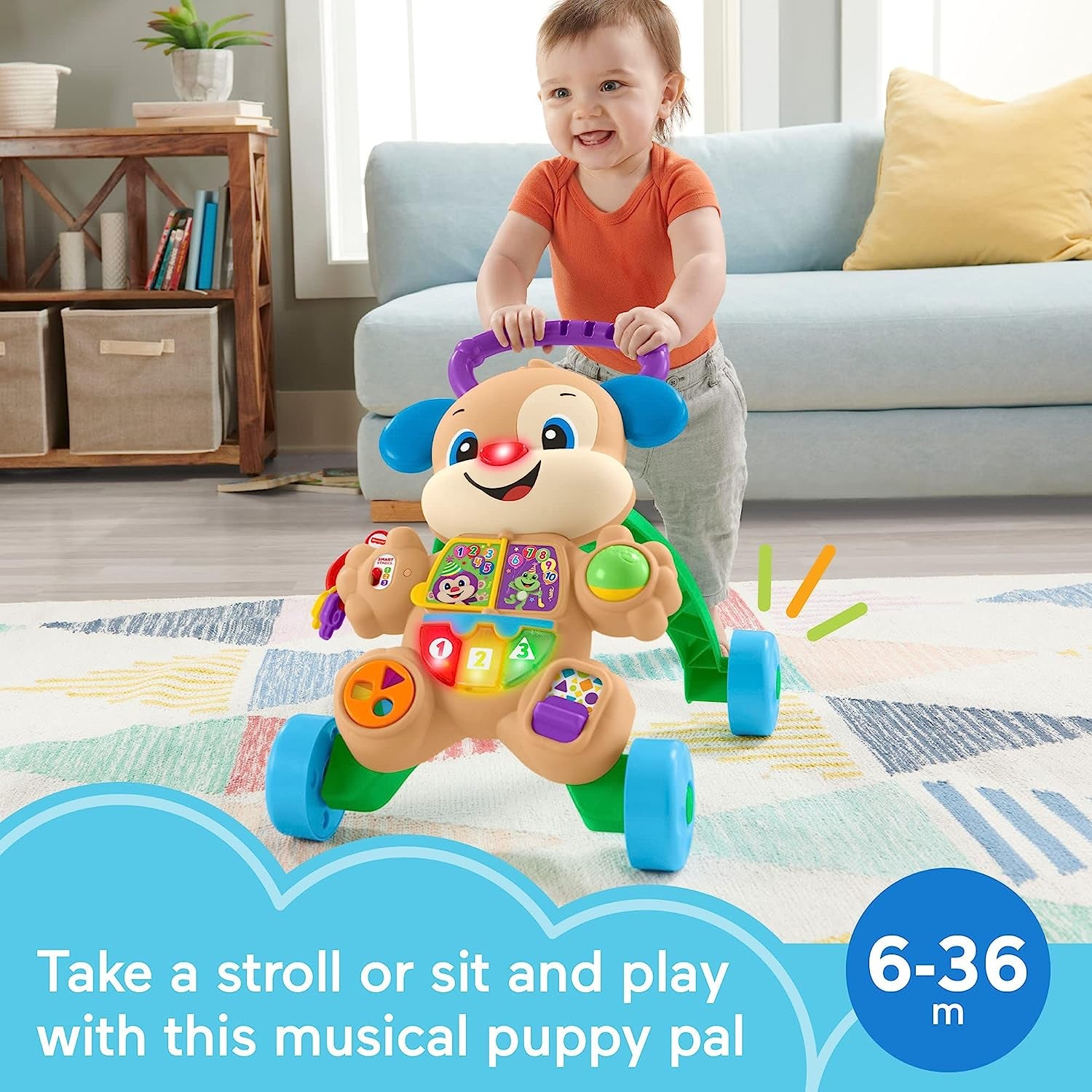 Fisher-Price Laugh & Learn Baby & Toddler Toy Smart Stages Learn With Puppy Walker