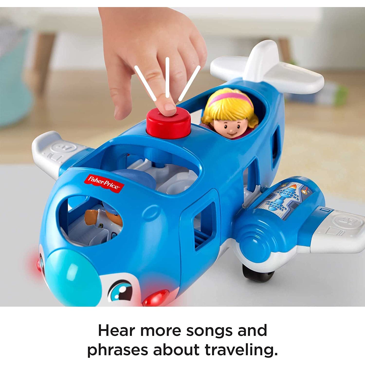 Fisher-Price Little People Airplane Toy with Lights Music and 2 Figures for Toddler Pretend Play