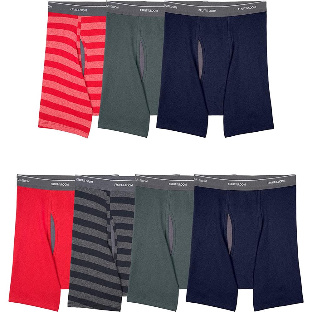 Fruit of the Loom Mens 7-Pack Assorted Boxer Brief