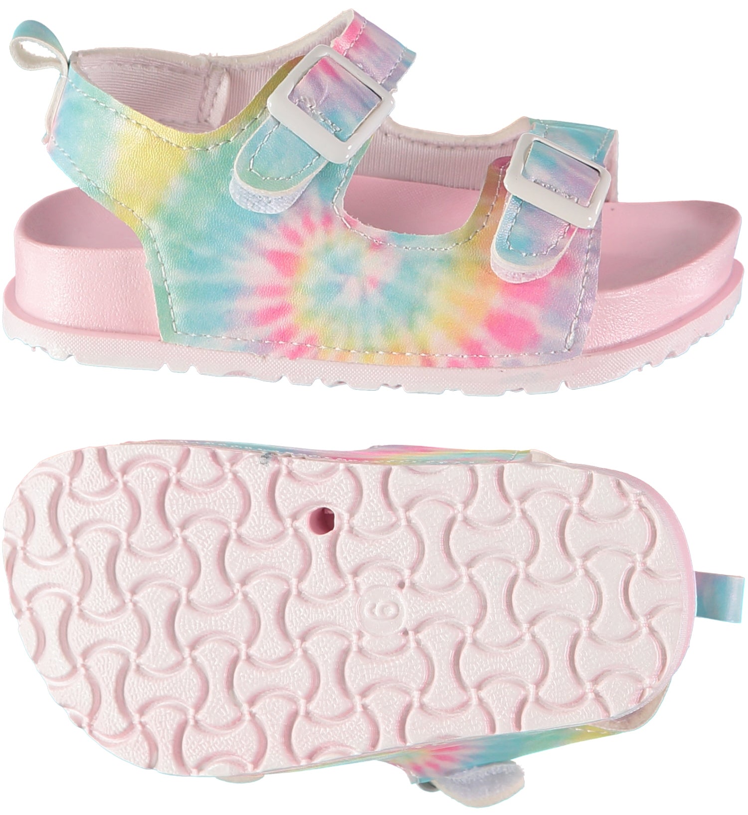 First Steps By Stepping Stones Baby Girls and Toddler Girls Tie Dye Slides Sandals