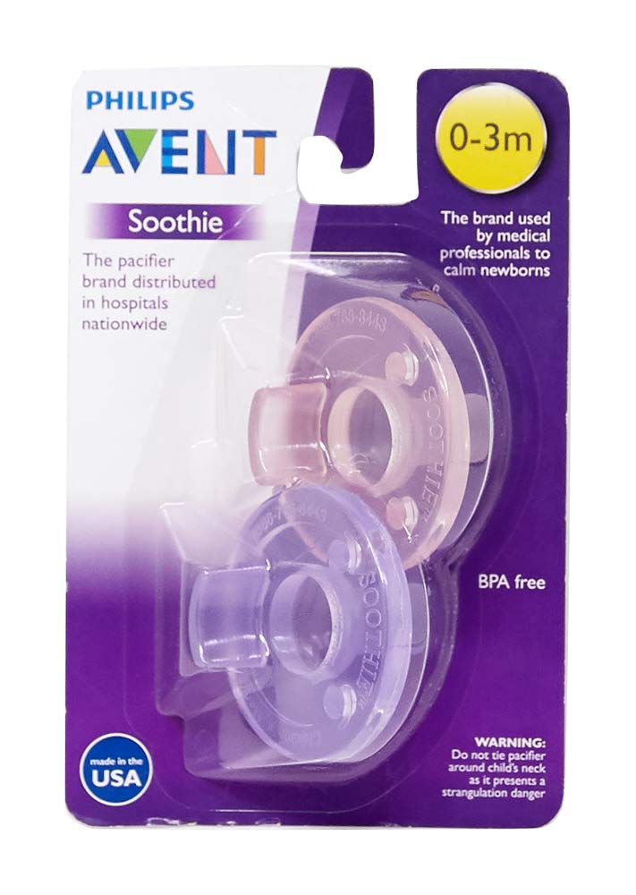 Philips Avent Pink Soothie Pacifier, 0-3M - 2 Pack