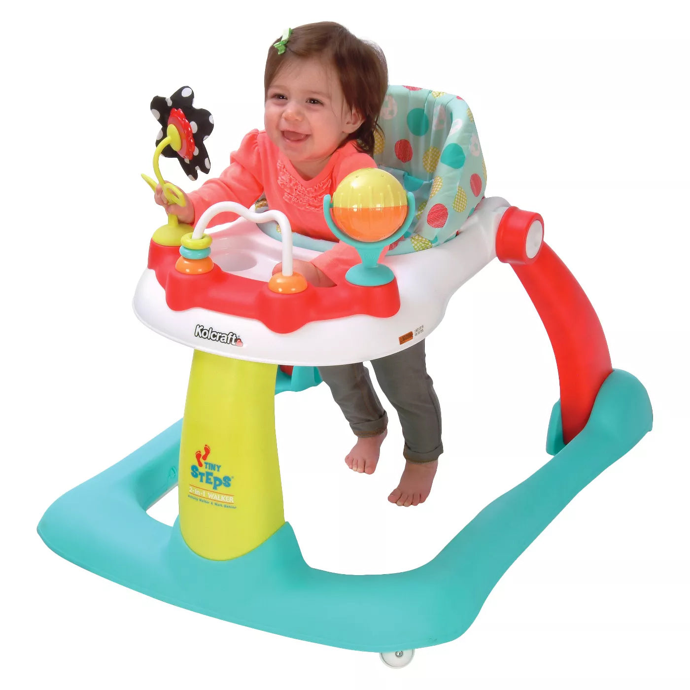 Kolcraft Tiny Steps 2-in-1 Infant & Baby Activity Walker