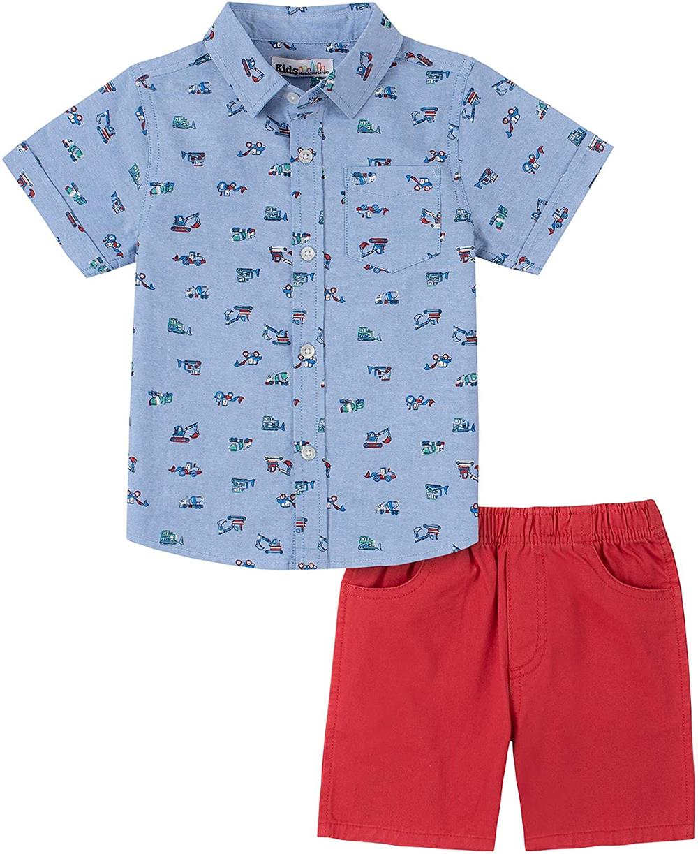 Kids Headquarters Boys 12-24 Months Chambray Woven Short Set