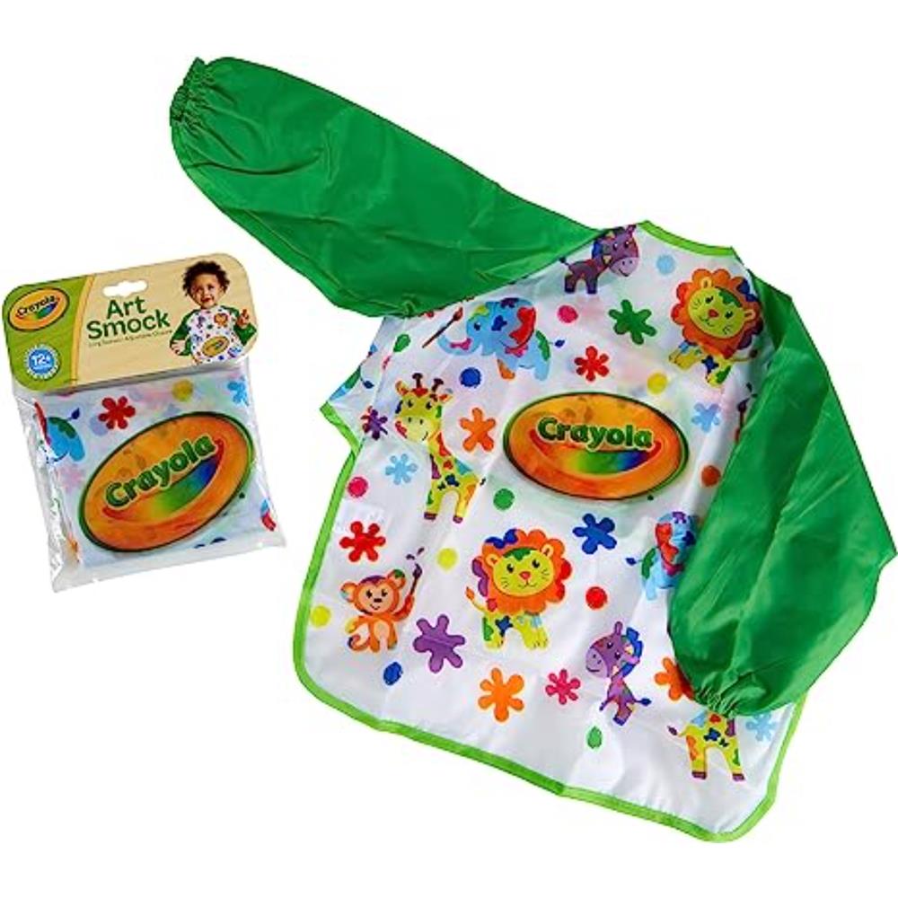 Crayola Art Smock for Toddlers, Small Waterproof Bib, Best Fit for Age 1