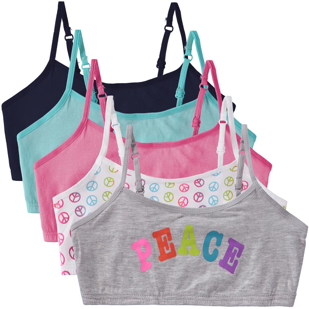 Cyndeelee Girls 7-16 Bralette, 5-Pack