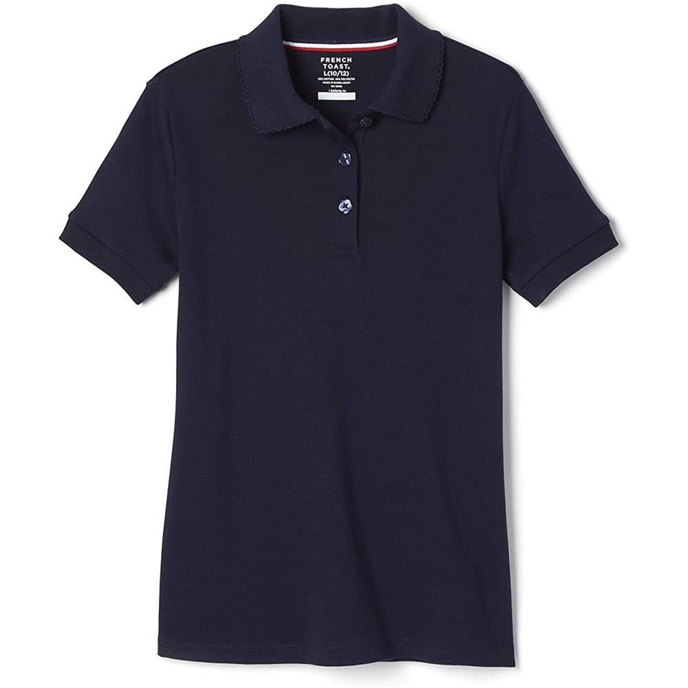 French Toast Girls 2-6x Short-Sleeve Interlock Polo with Picot Collar