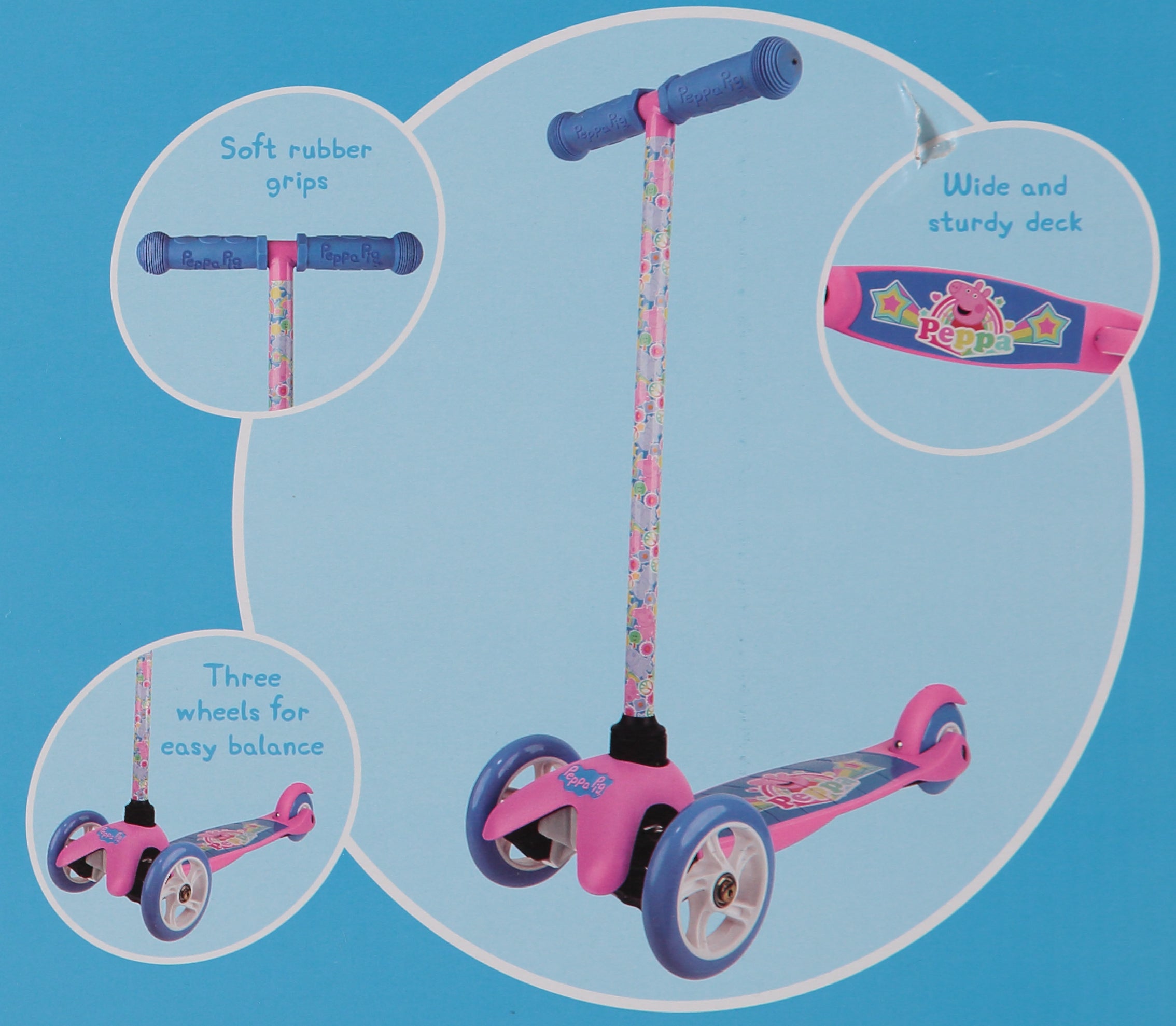 Peppa Pig 3-Wheel Tilt Scooter