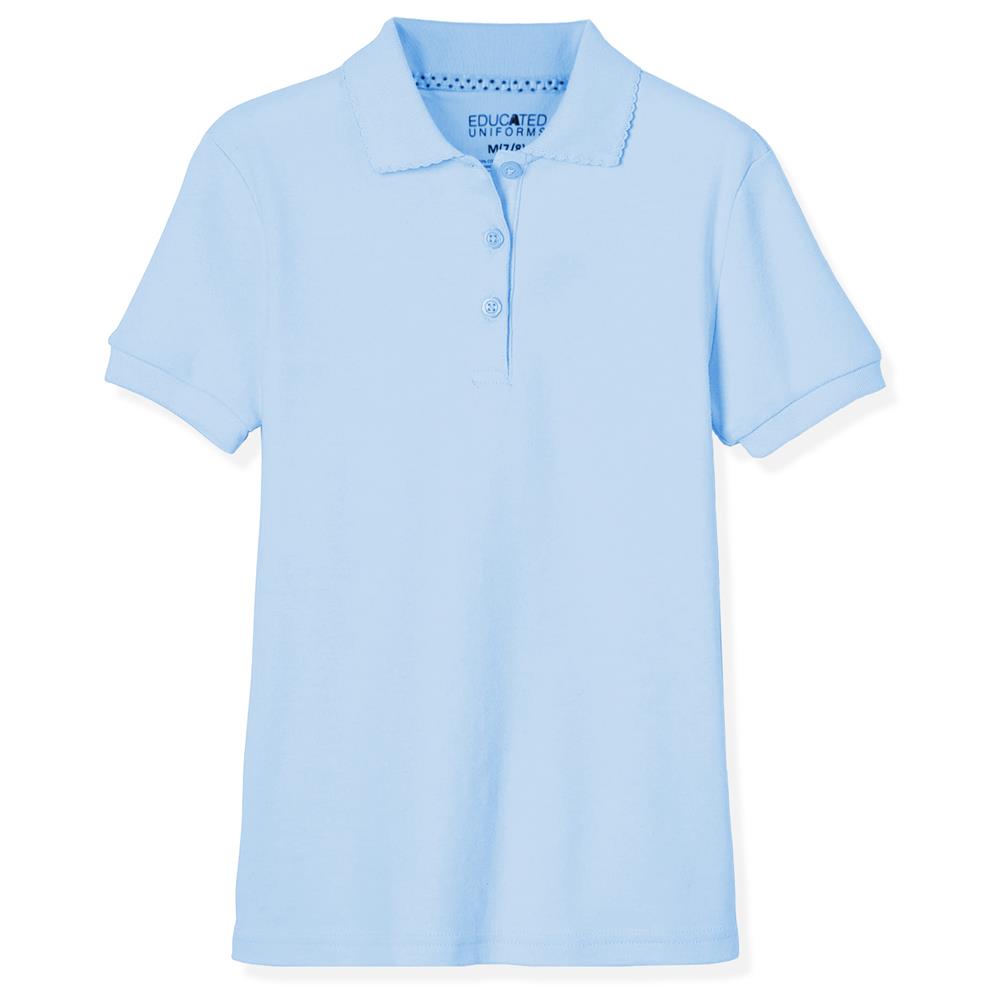 Educated Uniforms Girls 4-20 Short Sleeve Pique Polo Shirt