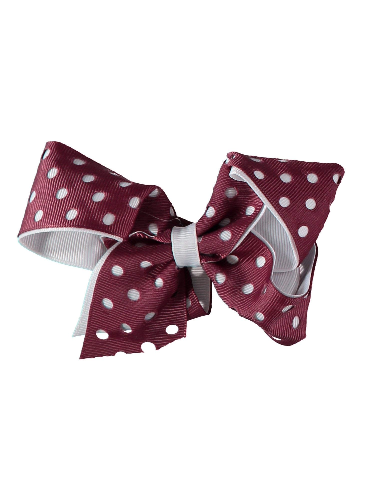 French Toast Perforated Dots Two Tone Bow Barrette