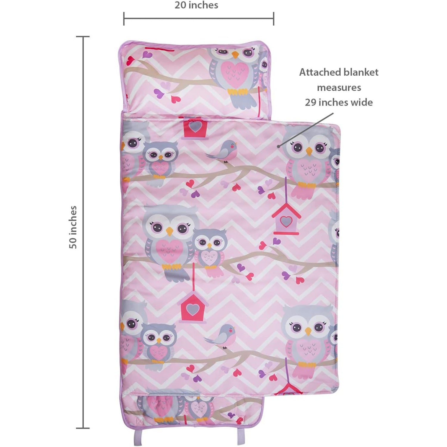 Everyday Kids Owl Toddler Nap Mat with Removable Pillow