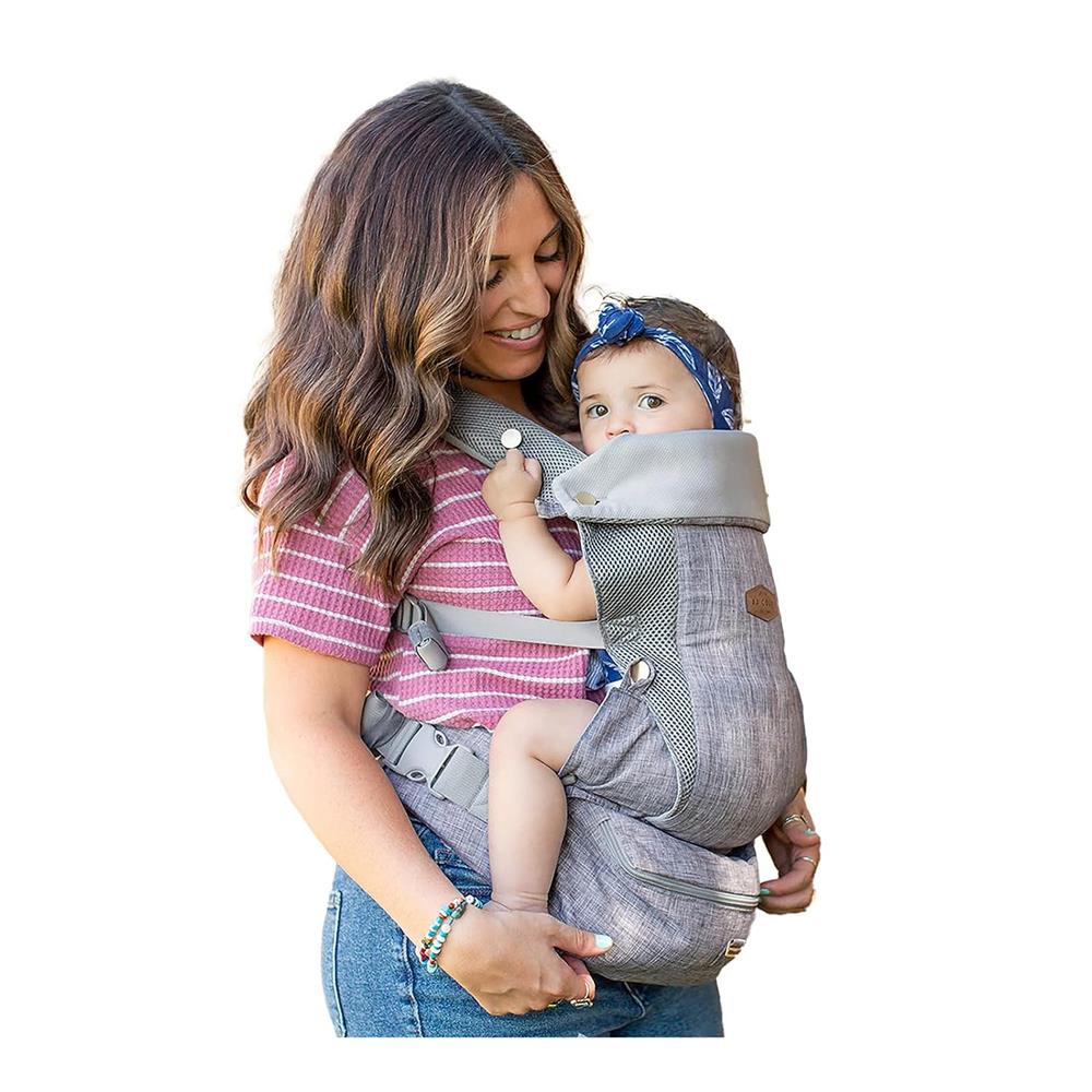 JJ Cole Peek 5-in-1 Position Convertible Baby Carrier, Travel-Friendly and Packable, Convenient Carr