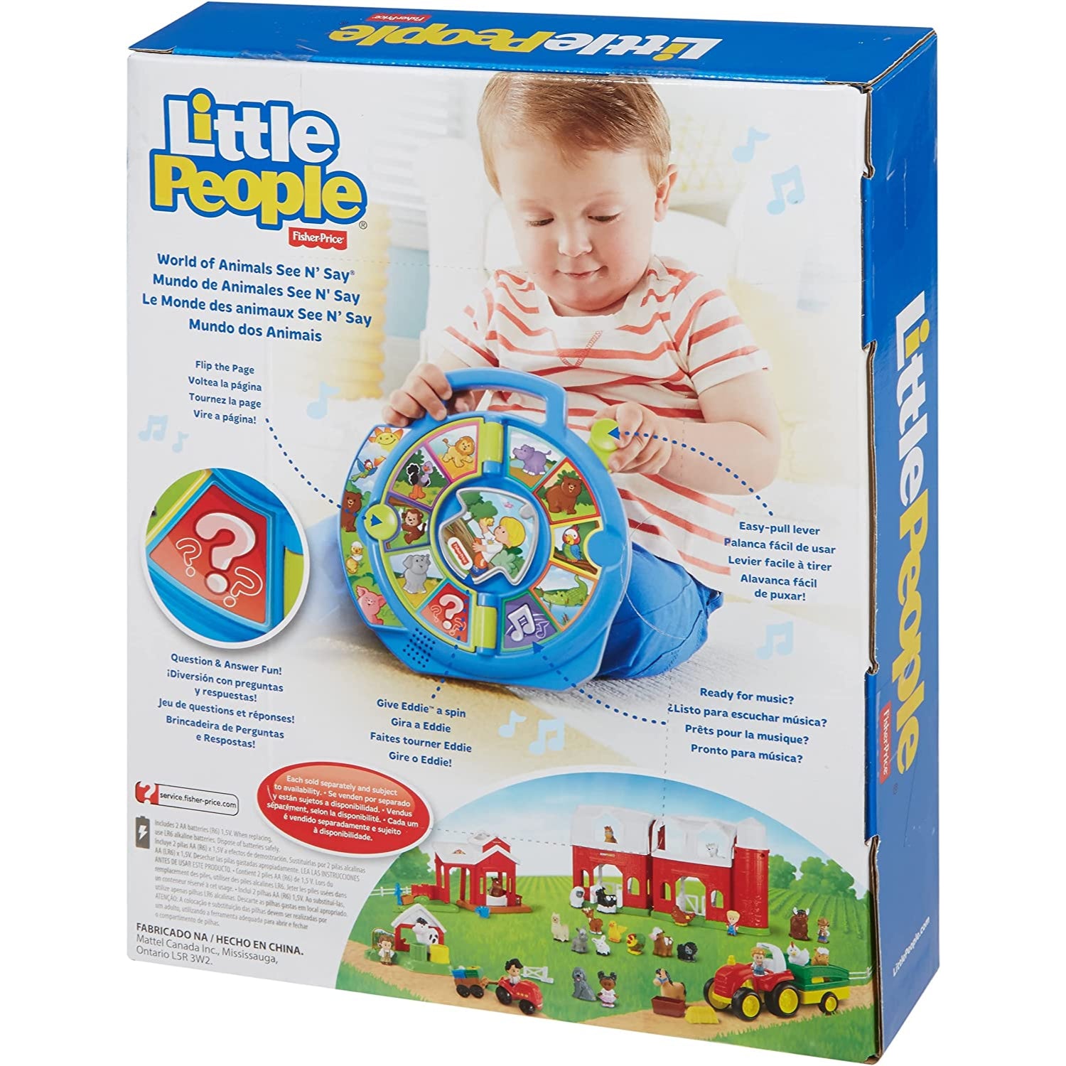 Fisher Price Little People See ‘n Say Toddler Toy with Music Phrases and Animal Sounds