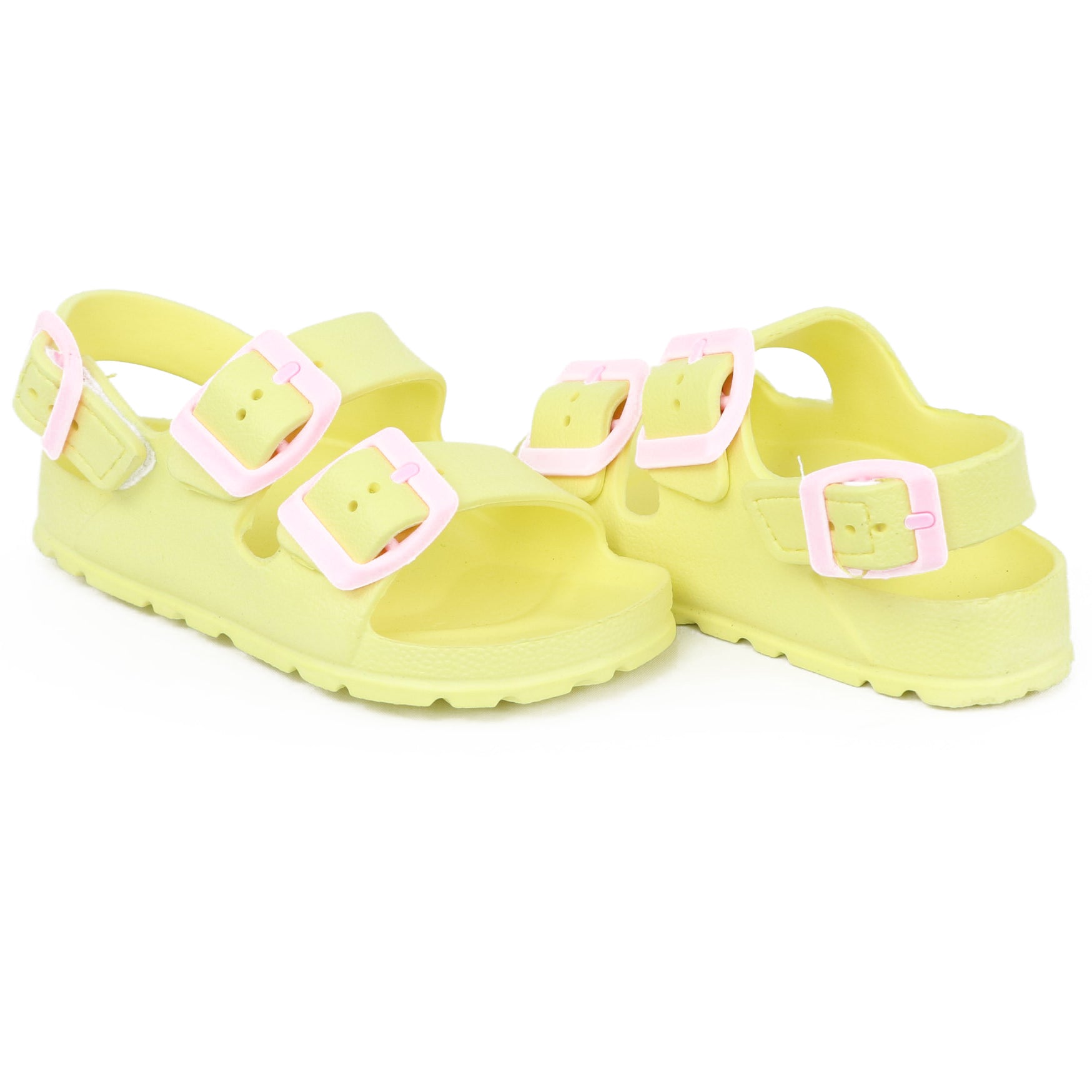 First Steps By Stepping Stones Baby and Infant Girl Sizes 4-6 Pastel Yellow Buckle Sandal