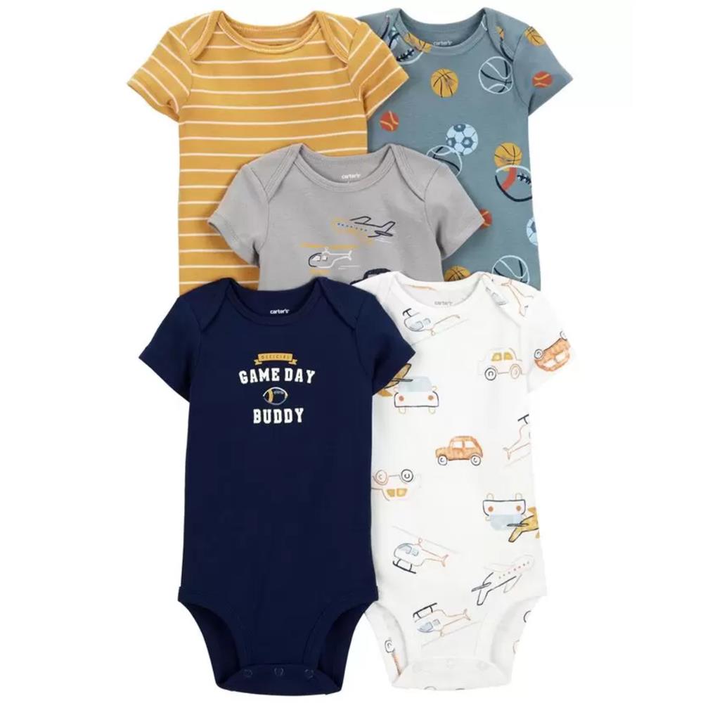 Carters Boys 0-24 Months 5-Pack Short-Sleeve Bodysuits