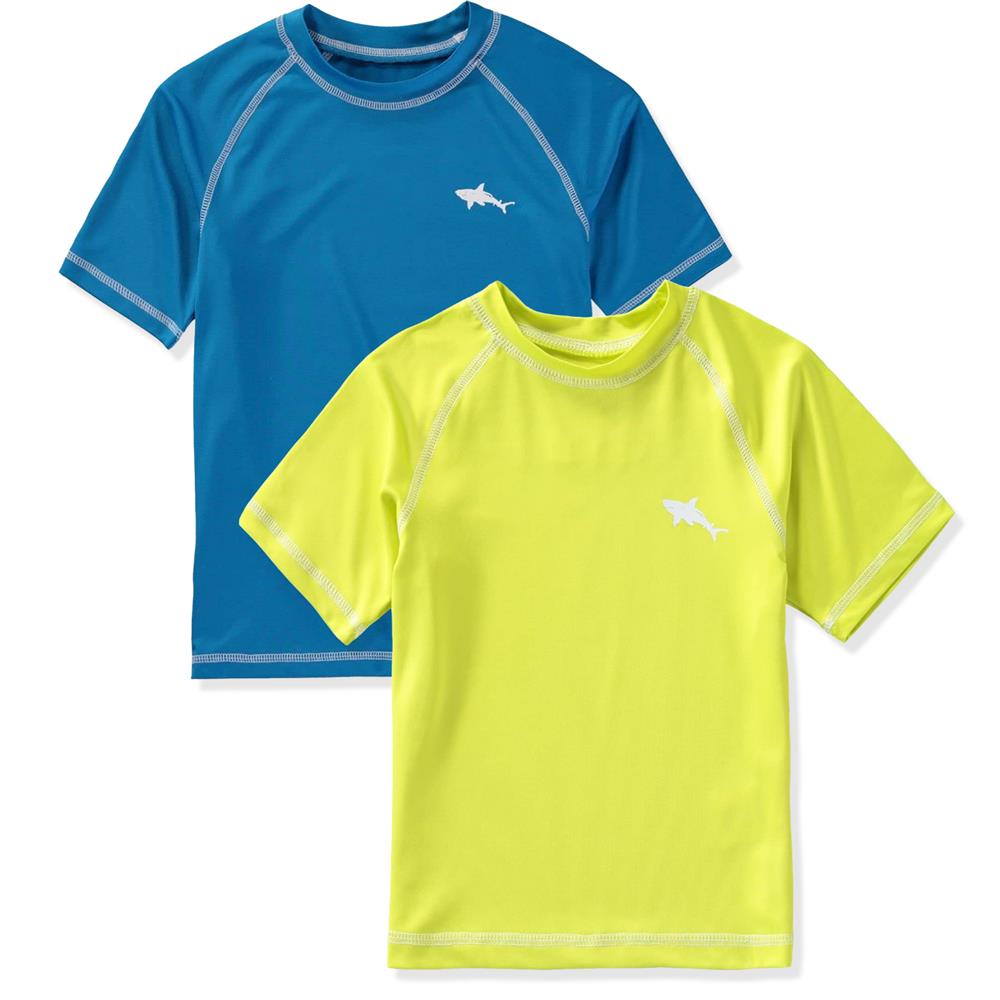 Big Chill Boys 8-20 Shark Rash Guard Short Sleeve, 2-Pack