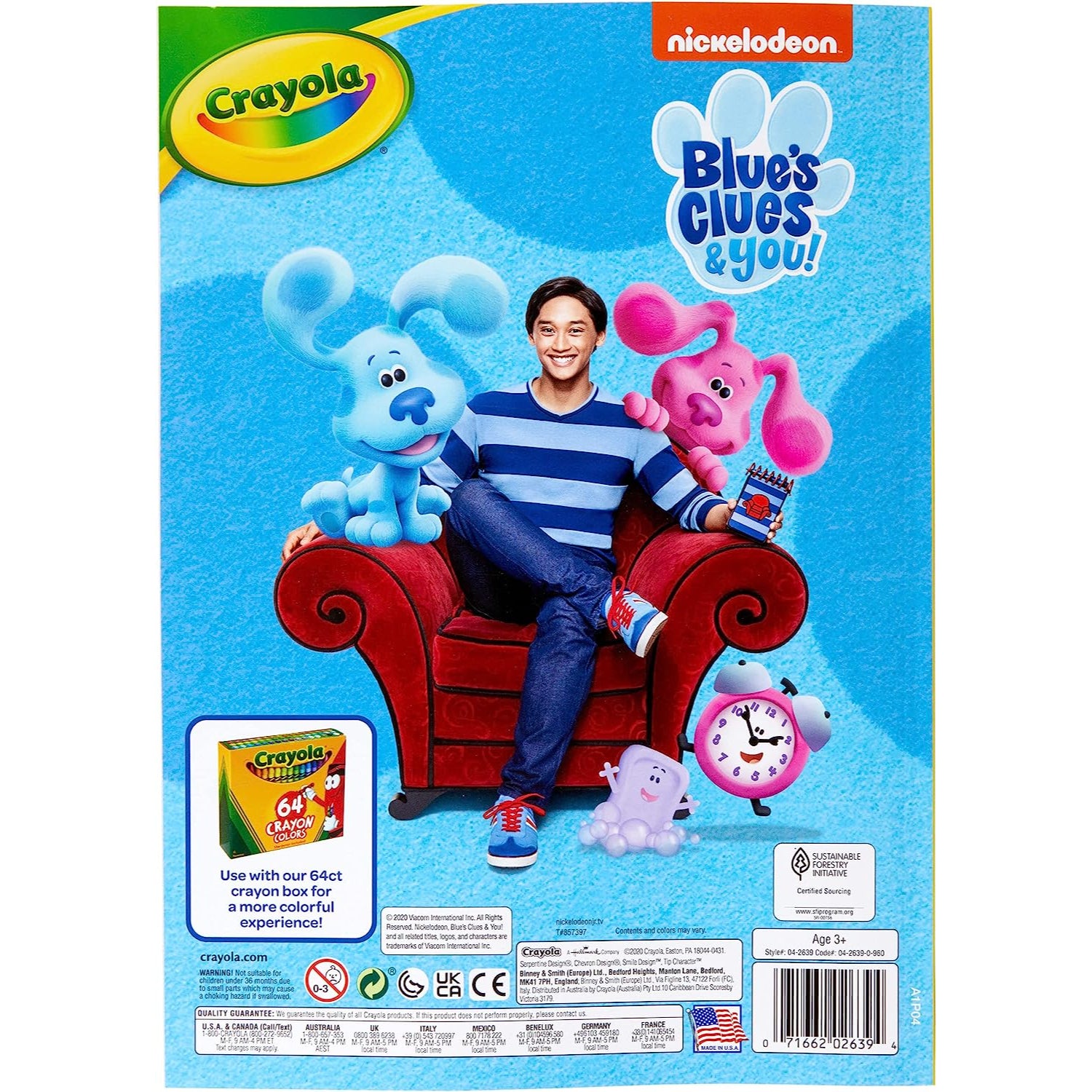 Crayola Blues Clues Coloring Book with Stickers, Gift for Kids, 96 Pages