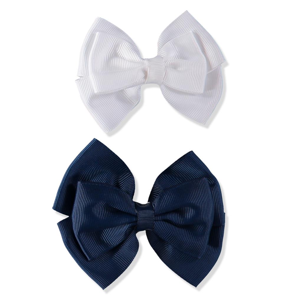 French Toast Two Layer Bow Barrettes, 2 Pack