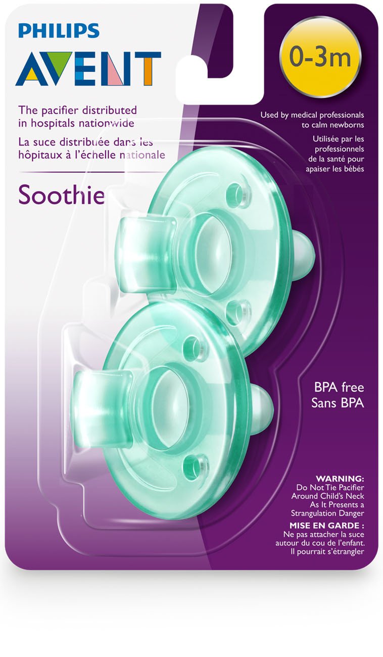 Philips Avent Green Soothie Pacifier, 0-3M - 2 Pack