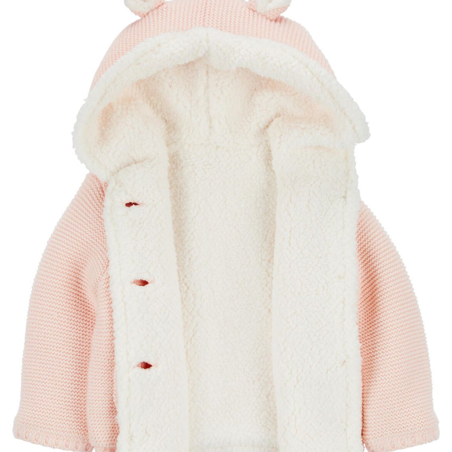 Carters Girls 0-24 Months Sherpa-Lined Hooded Cardigan