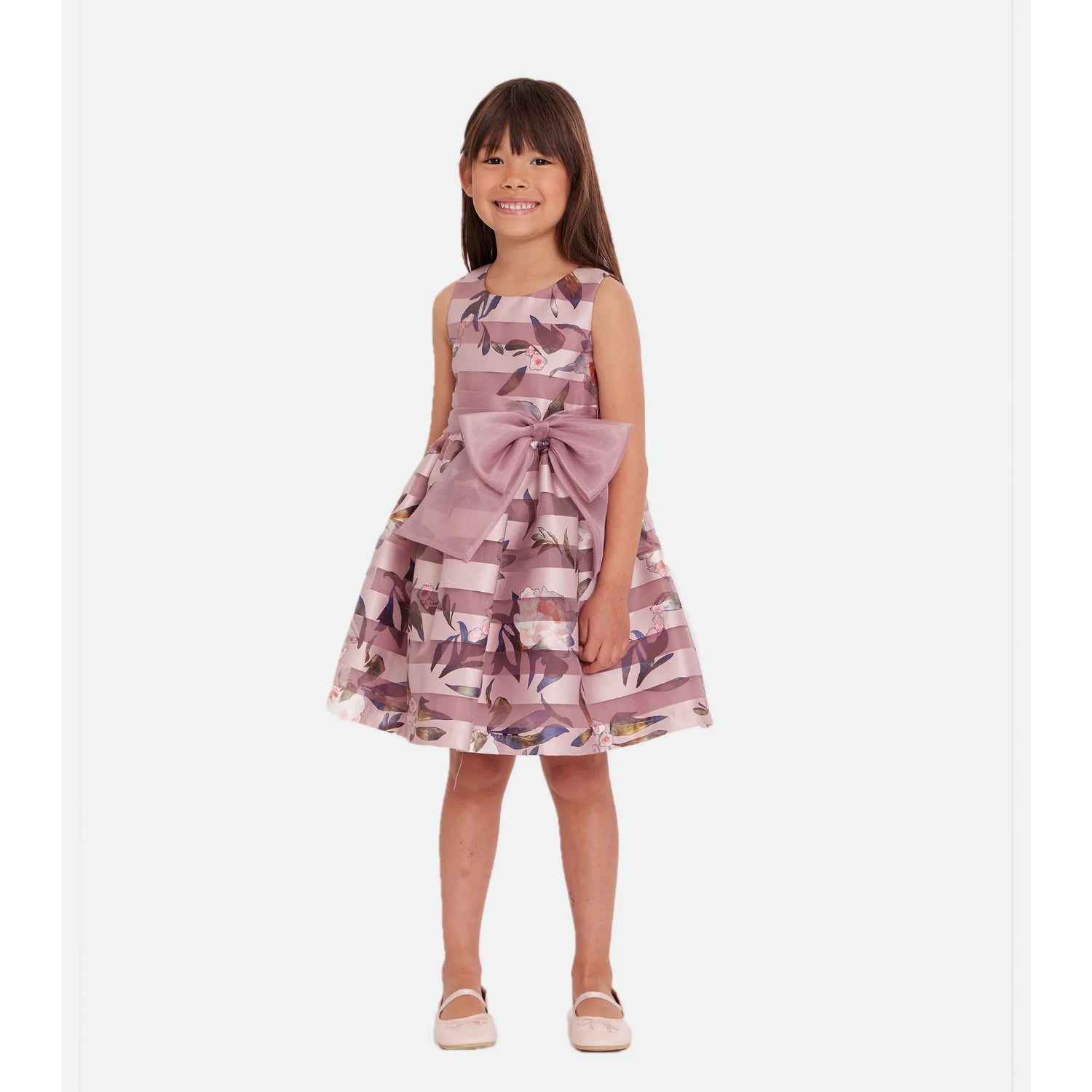 Bonnie Jean Girls 4-6X Mila Shadow Stripe Party Dress