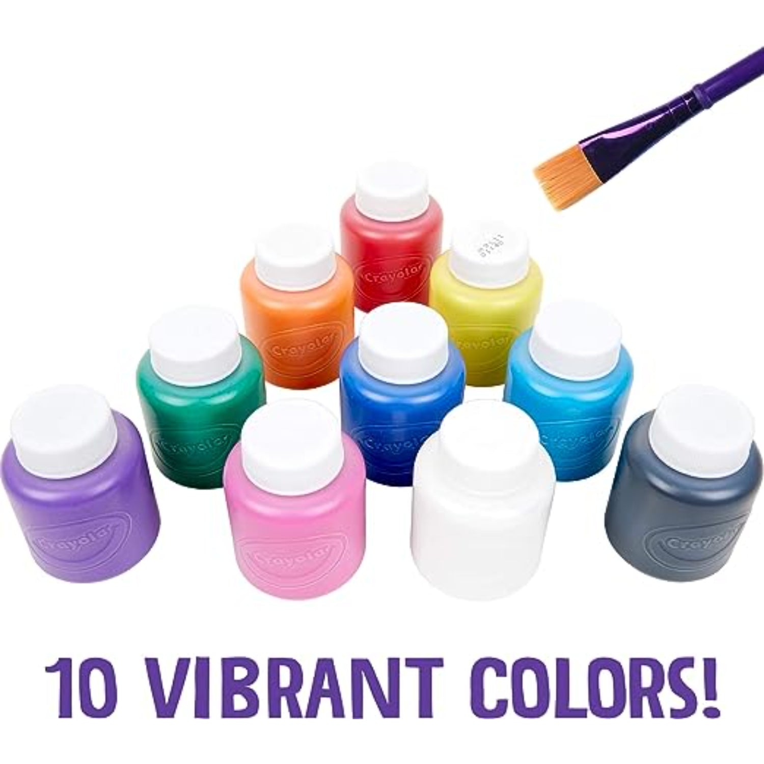 Crayola Washable Kid's Paint, Assorted Colors, Pack of 10