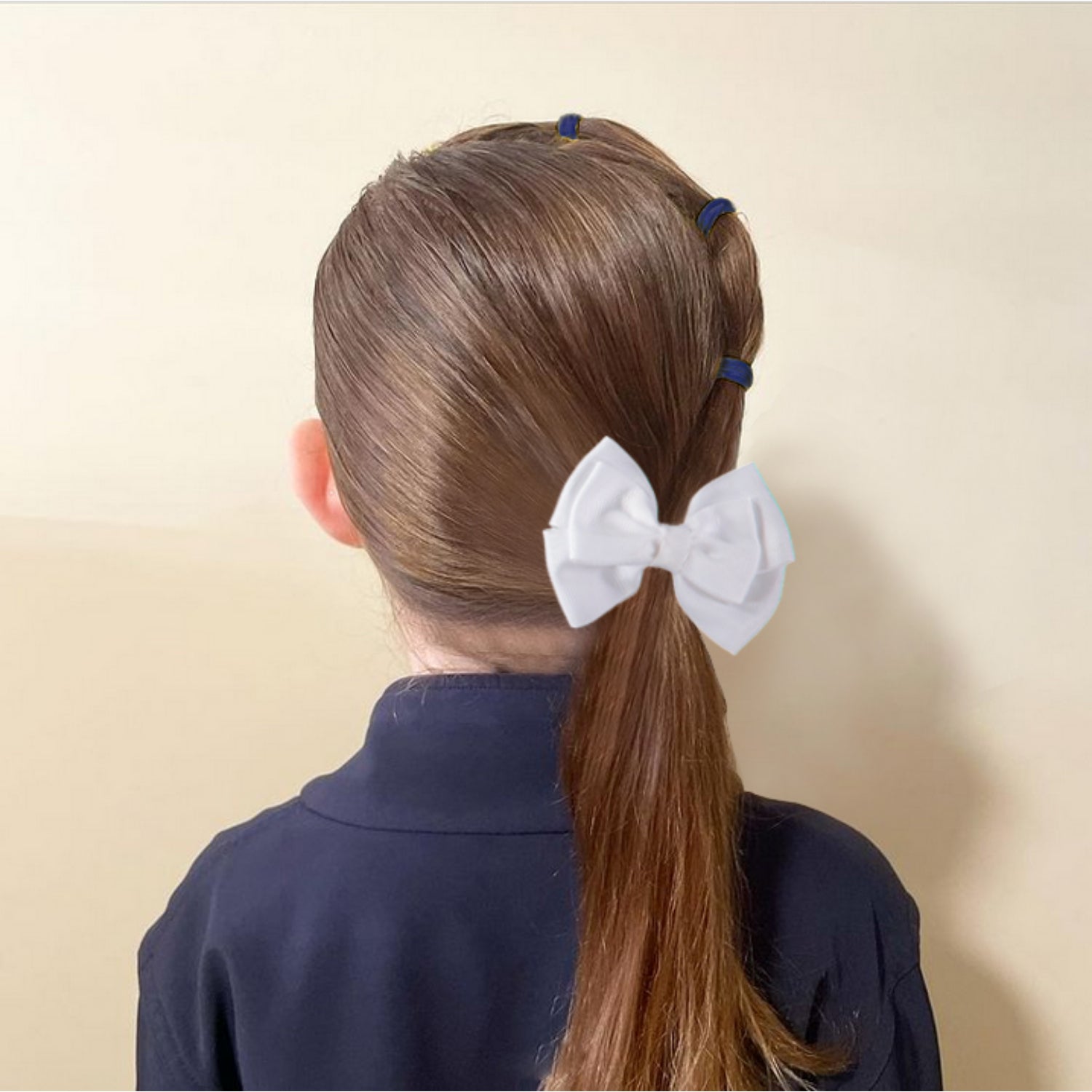 French Toast Two Layer Bow Barrettes, 2 Pack