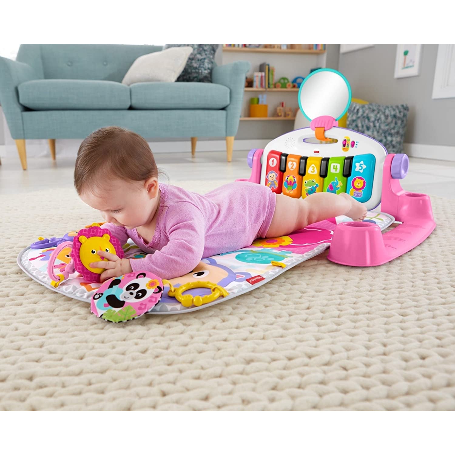 Fisher-Price Baby Playmat Deluxe Kick & Play Piano Gym With Musical -Toy Lights