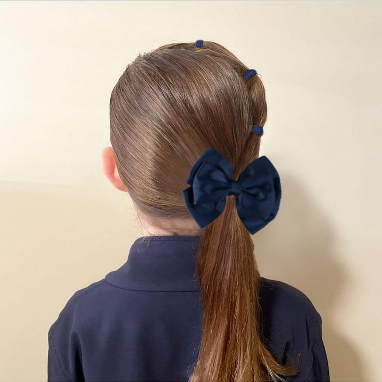 French Toast Two Layer Bow Barrettes, 2 Pack