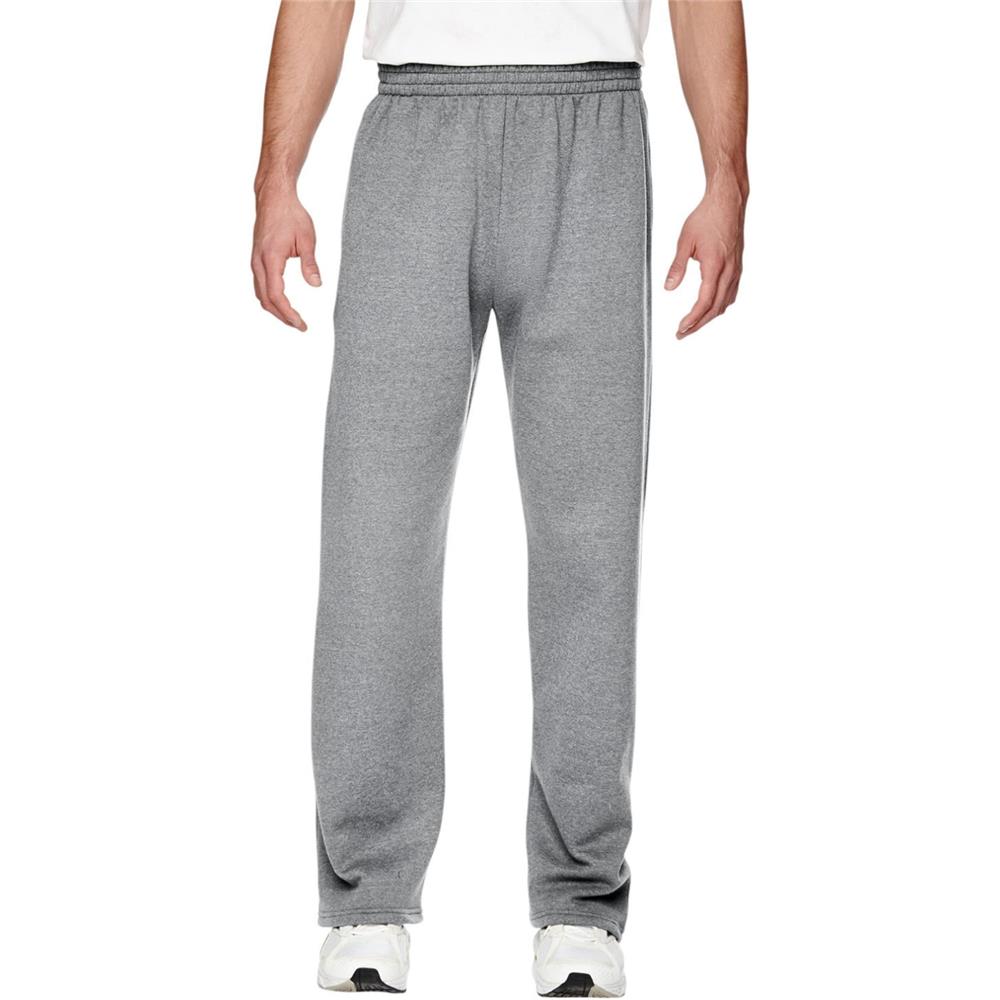 Fruit Of The Loom Mens S-4XL Fleece Open Bottom Sweatpants