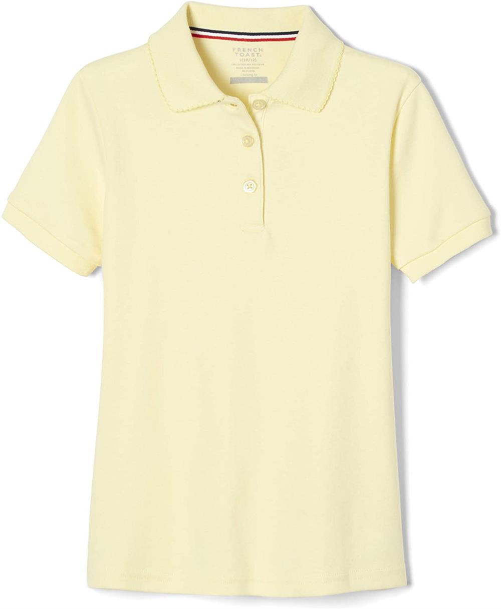 French Toast Girls 2-6x Short-Sleeve Interlock Polo with Picot Collar