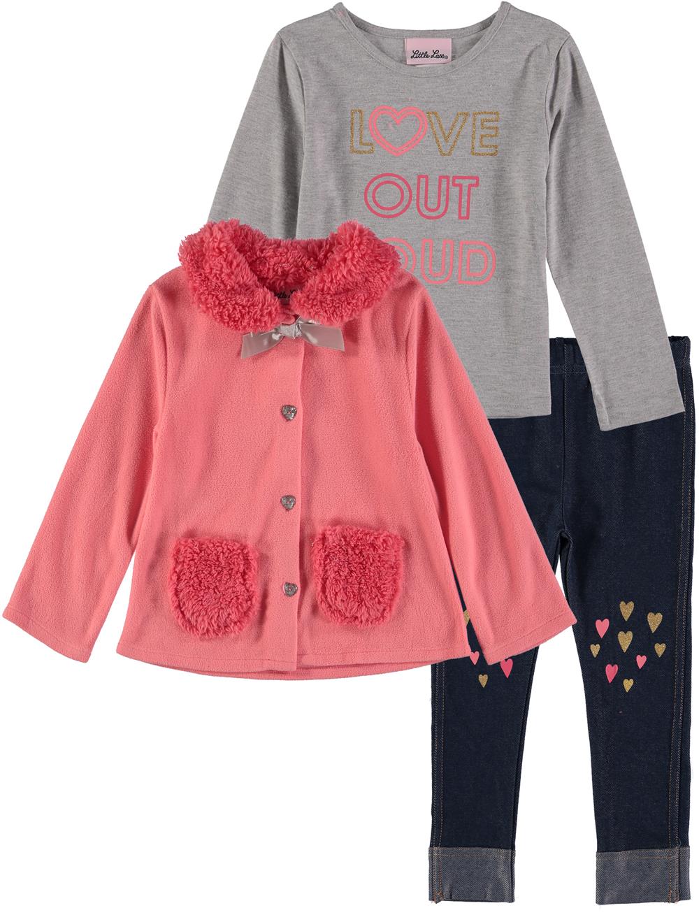 Little Lass Girls 2T-6X 3-Piece Jacket Set