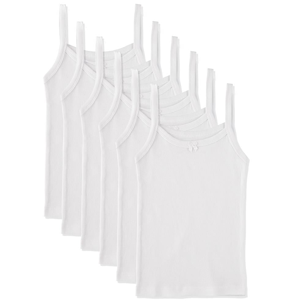 Cyndeelee Girls 2-14 Cotton Camisoles, 6-Pack