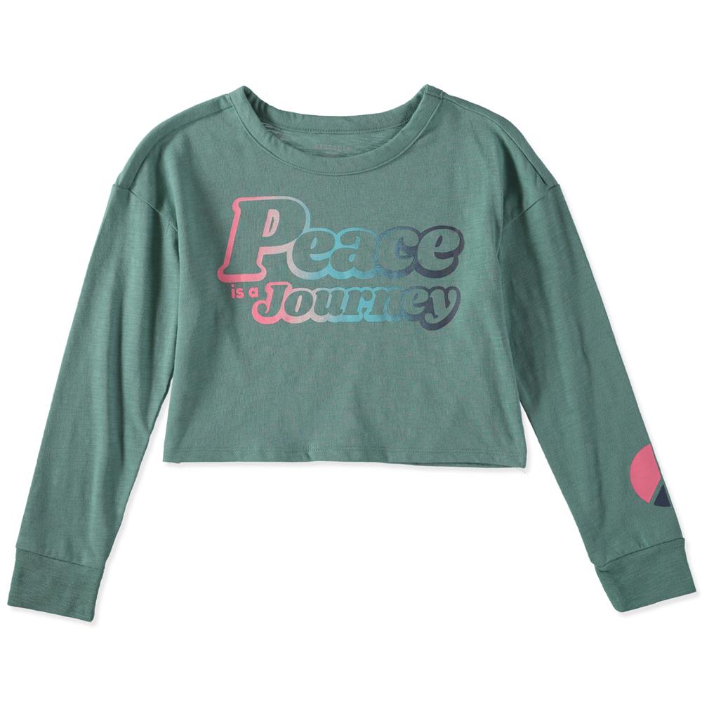 Kid Topia Girls 7-16 Long Sleeve Crop Top Cropped T-Shirt