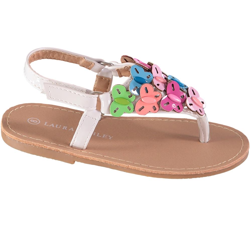 Laura Ashley Toddler Girls Sizes 5-10 Butterfly Strap Sandal with Hook and Loop Closure