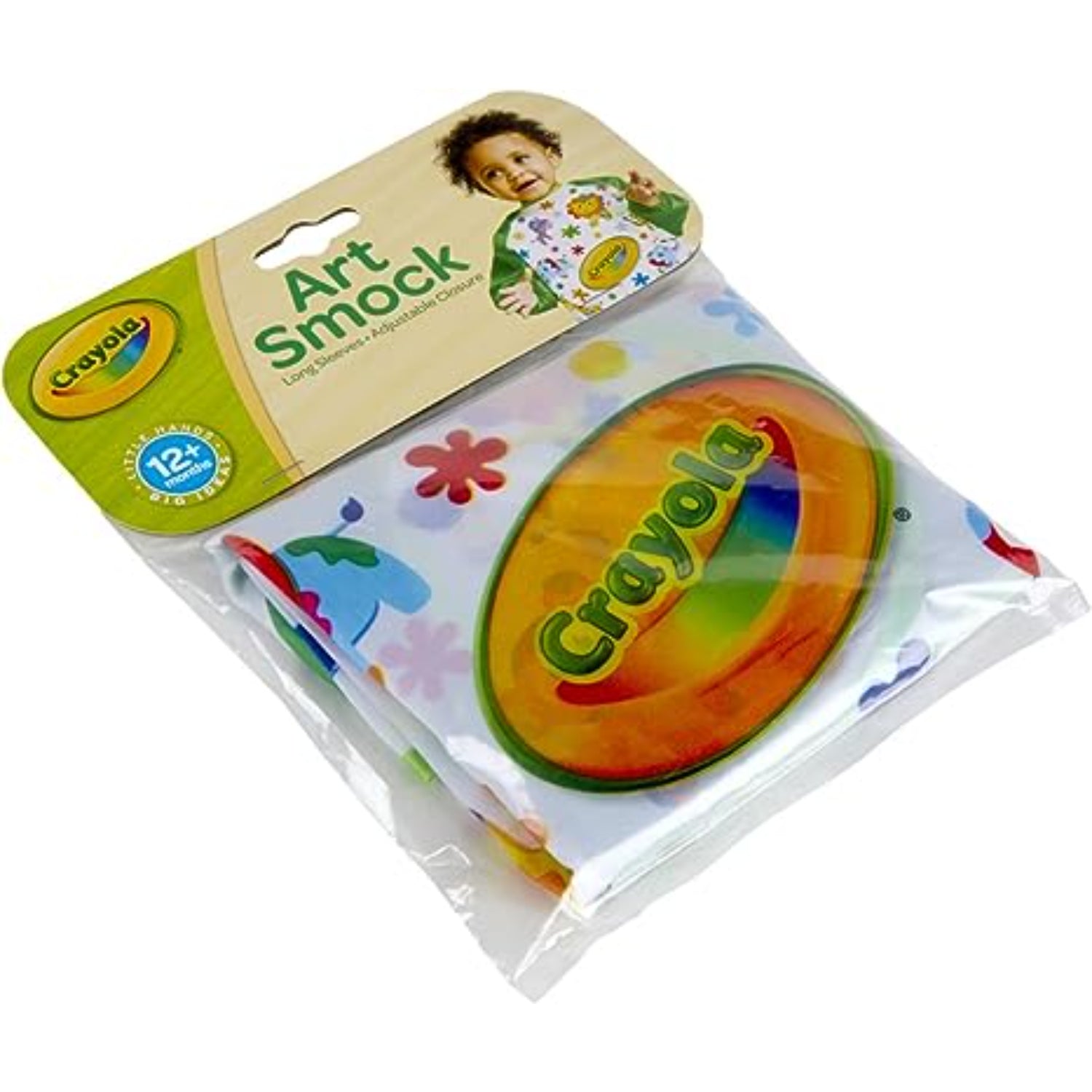 Crayola Art Smock for Toddlers, Small Waterproof Bib, Best Fit for Age 1