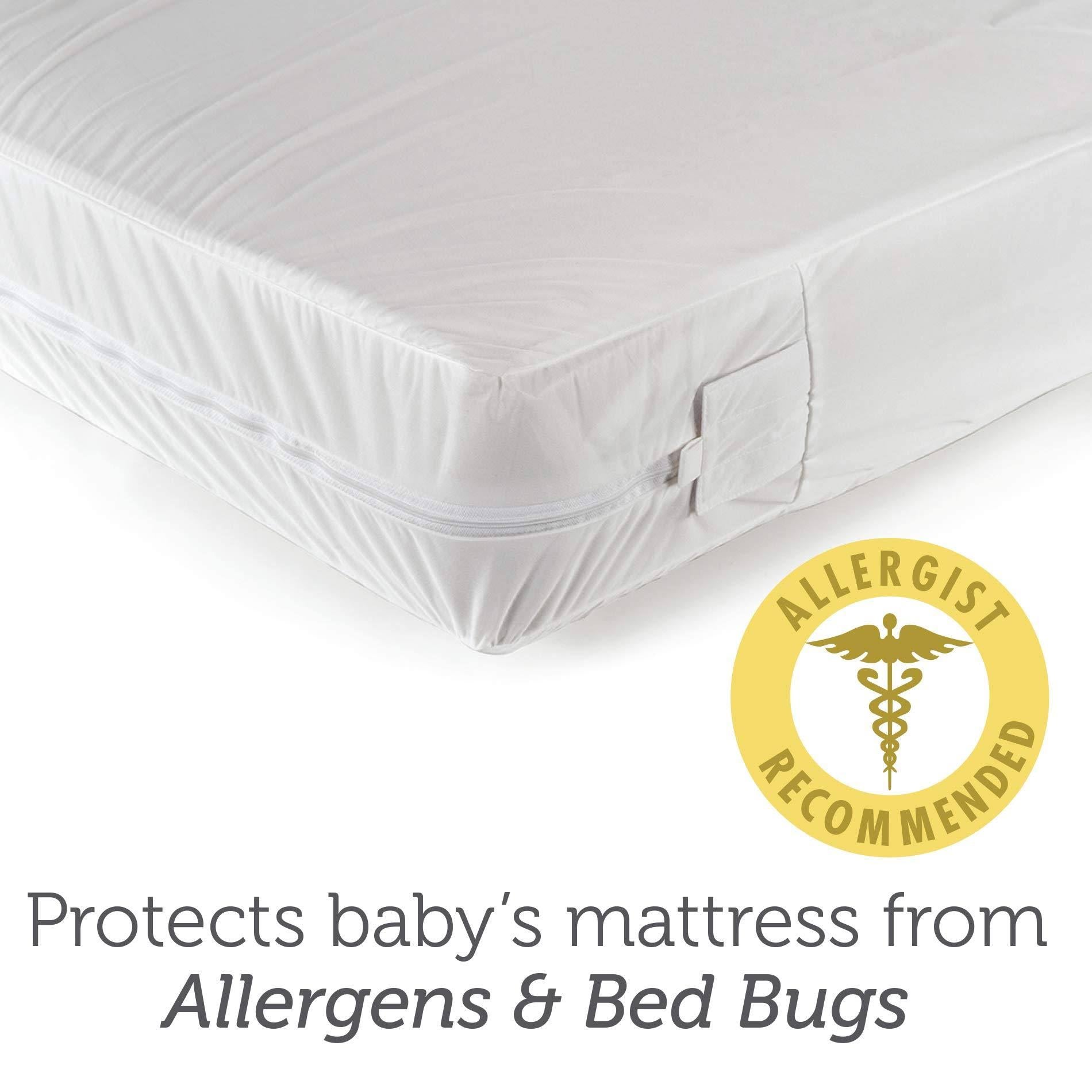 Sealy SafetyCase Protective Waterproof Zippered Crib Mattress Encasement, 52” x 28”